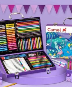 The Camel Art Studio comes packed with Oil Pastels (30 shades), Colour Pencils (12 shades), Sketchpens (12 shades), Scented Stickers (set of 22), and so much more! Safe to say, it’s the ultimate boss kit!