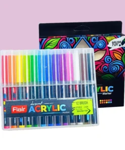 Flair Creative Acrylic Paint Marker - Vibrant Colors and Versatile Application (Pack of 12)